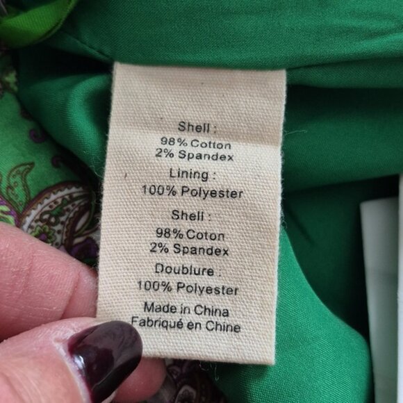 L'AGENCE Vittoria paisley Print Green Shorts Sz.10 NWT - Picture 8 of 8